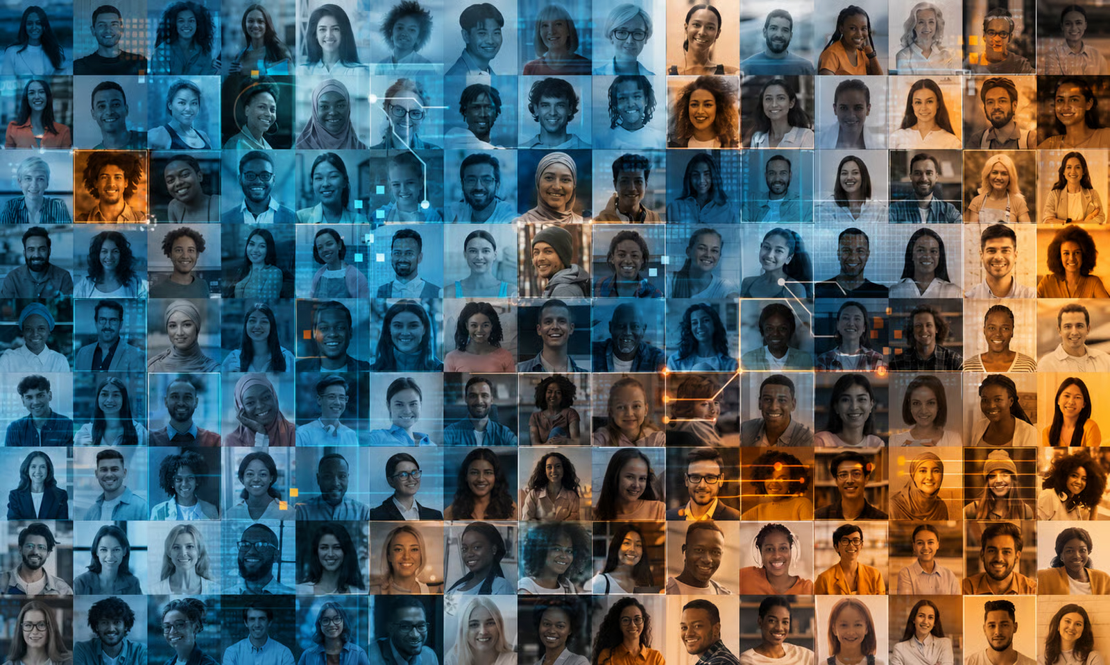 People with an abstract theme