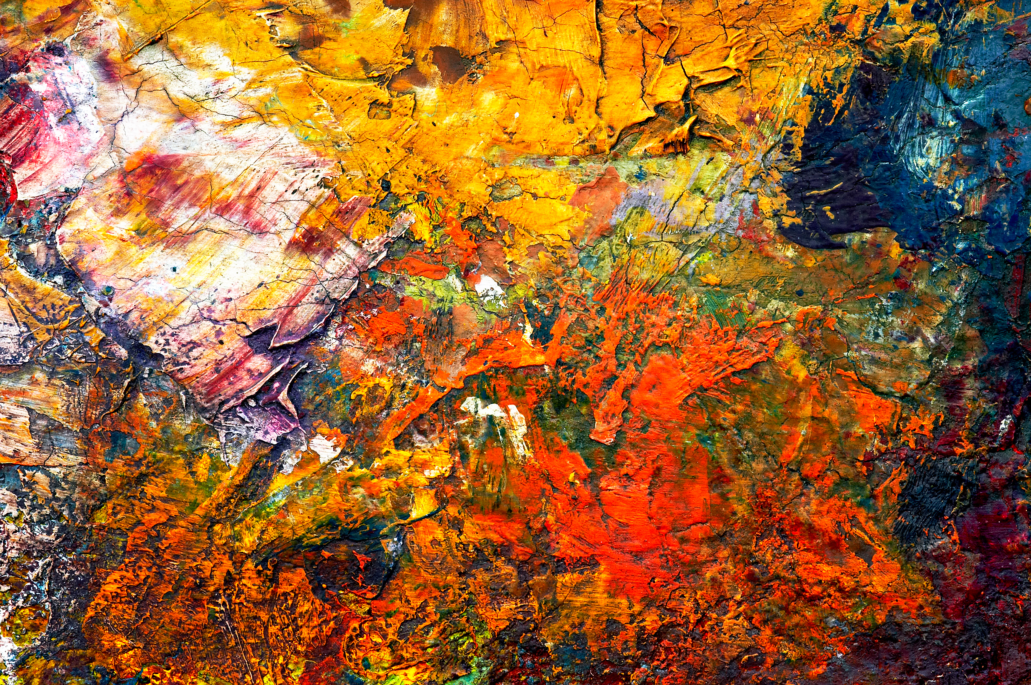 Oil paint on a palette.