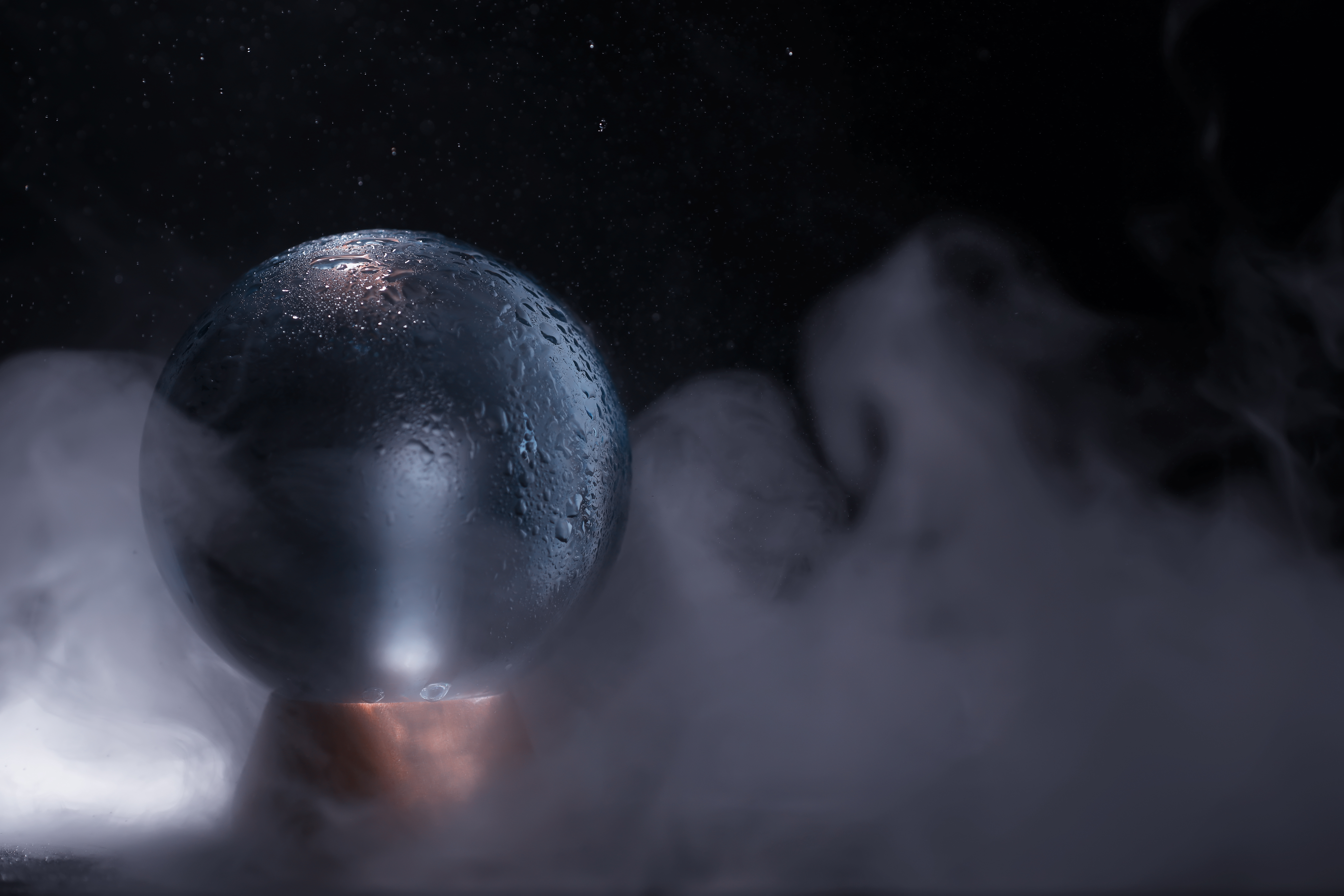 A crystal ball with haze