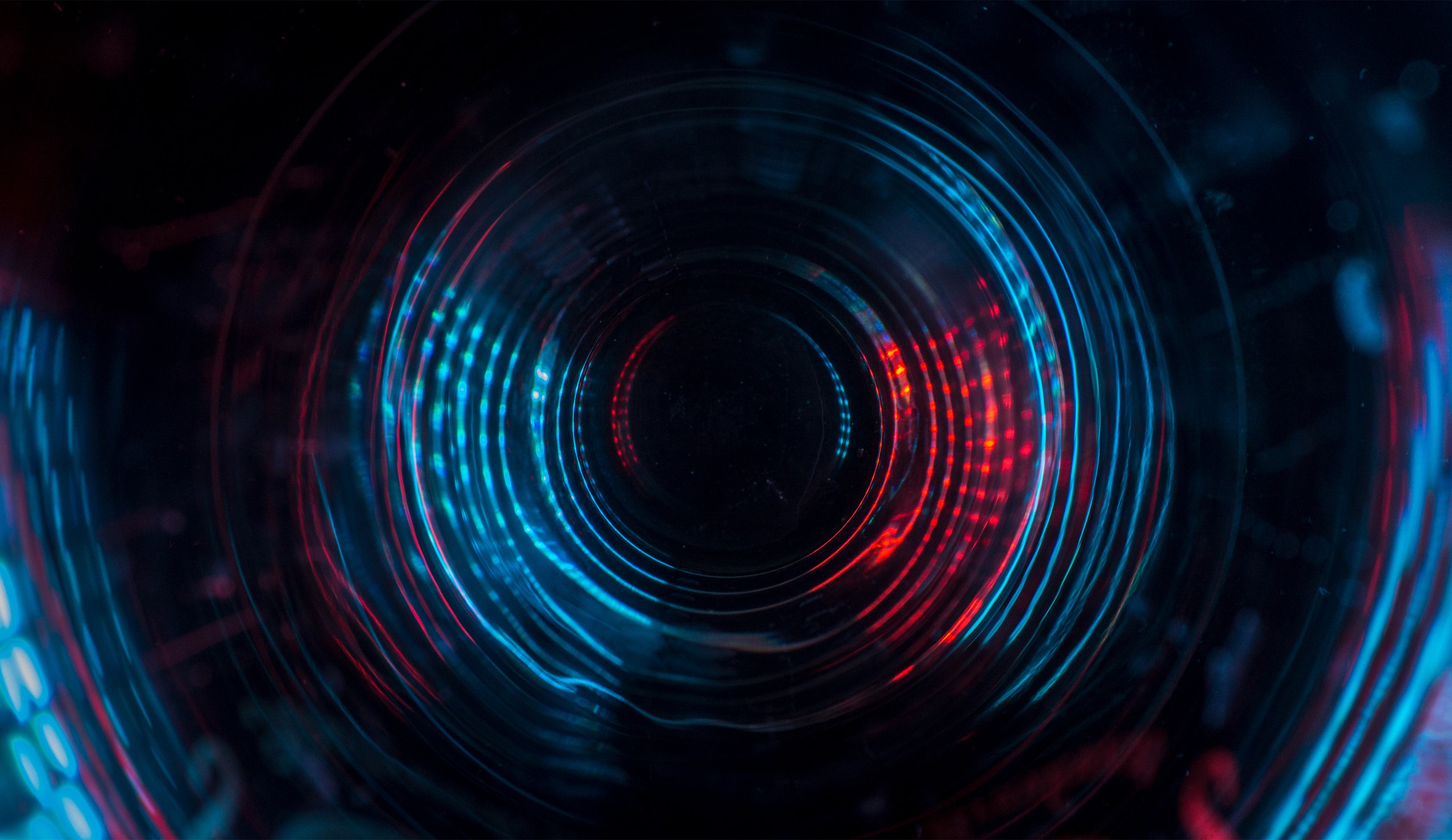 Abstract circle with red and blue light