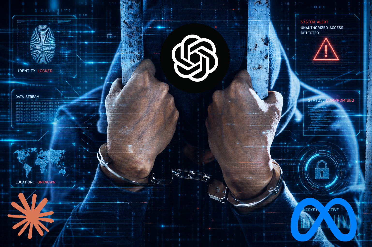 Felony humble brag image dark with handcuffs and logos